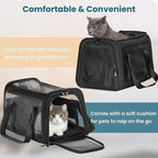 19 x 12 x 12 Large Cat Car Carrier – Roomy Escape-Proof Cat Car Seat - Image 6