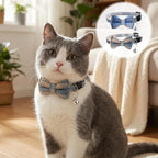 2Pcs Cat Collar Breakaway, Cute Plaid Cats Collar - Image 4