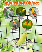 BNOSDM Bird Perch Platform 2 Pcs Stainless Steel Grid Parrot Perches Stand - Image 7