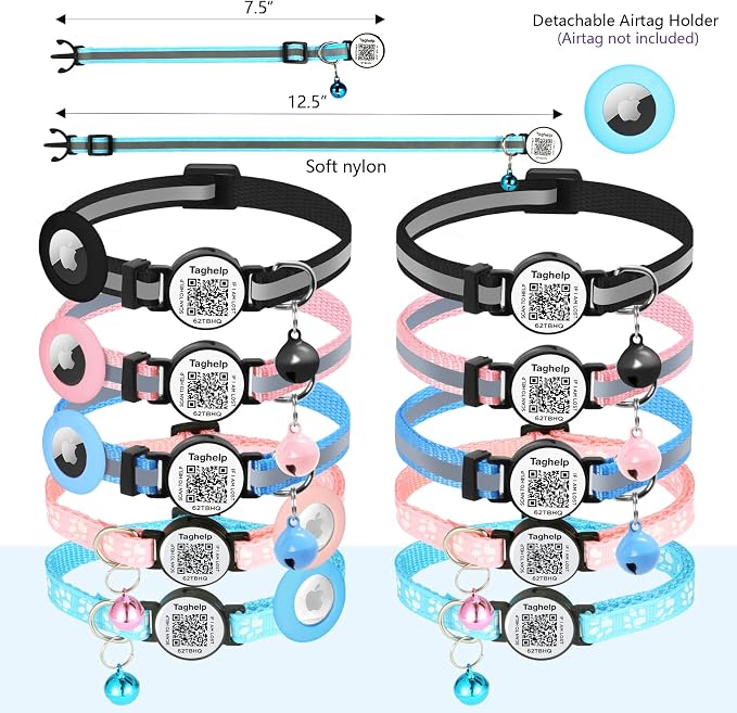 Reflective AirTag Cat Collar, TAGHELP Integrated Air Tag Cat Collar - Image 3