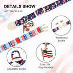 Unique Style Paws 4th of July Cat Collar, Cute Cat Collars - Image 4