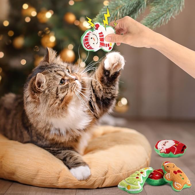 Retro Shaw Christmas Cat Toys, Xmas Catnip Toys - Image 5