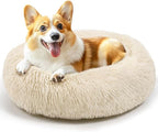 28in Large Dog Bed, Medium Size Dog and Cats, Calming Donut Bed by Hoewina