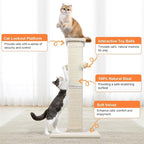 Cat Scratching Post 33 Inch Nature Sisal Cat Scratch Post - Image 4