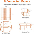 Amazon Basics Foldable Octagonal Metal Exercise Dog Playpen, Indoor/Outdoor - Image 3