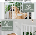 37 Inch Tall Baby Gate with Small Cat Door, Adjustable 29.55" and 46.06" - Image 4