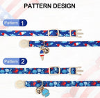 Lionet Paws 2pcs Pack Summer Cat Collars, Breakaway Kitten Blue Cat Collars - Image 4