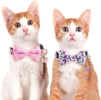 2 Pack Cotton Cat Collar with Bow Tie and Bell - Image 6