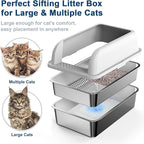 23.6''x16''x12'' Enclosed Stainless Steel Litter Box - Image 7