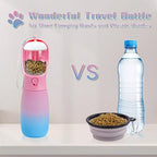 Dog Water Bottle with Food Container, 19Oz Large Capacity Portable Dog Water - Image 3