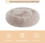 WNPETHOME Calming Dog Bed Cat Bed Donut, Faux Fur Pet Bed Self-Warming Donut - Image 3