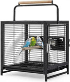 Bird Travel Carrier Cage, 19Inch Wrought Iron Small Bird Cage by Unknown