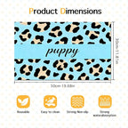 Puppy Feeding Mat 20x12 inch Blue Leopard Print Dog Bowl Placemat Non Slip Mat - Image 6