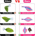 WILLBOND 2 Pcs Pink Silicone Betta Fish Bed Leaf Hammock Betta Fish Tank - Image 6