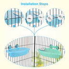 Wontee Bird Bath Box with Mirror Portable Parrot Hanging Bathroom Bathing Tub - Image 5