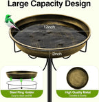 Daoeny 35In Metal Bird Bath for Outside, Vintage Bird Bath Bowl, Detachable - Image 2