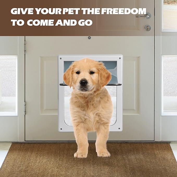 Pet Flap Door 2 Ways Locking Dog Wall Entry Pet Door - Image 6