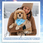 Abbylike 50 Pcs Plaid Dog Bandanas Bulk Blue Checkered Bandanas - Image 6