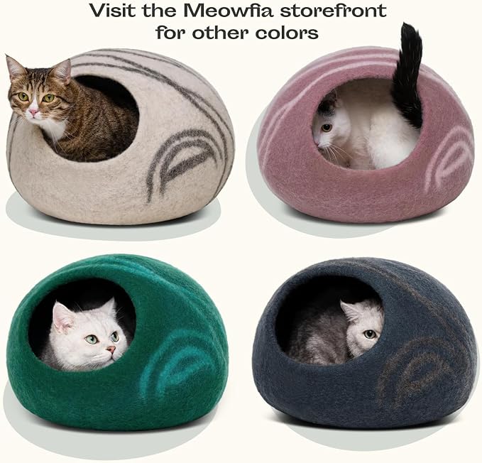 MEOWFIA Cat Cave – Premium Felt Cat Bed - Image 6
