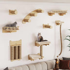 BYBYME Cat Climbing Wall Set Made of Natural Wood, Kitten Platform, 100CM Sisal by BYBYME