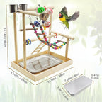 PINVNBY Bird Playground Parrot Playstand Play Gym Cockatiel Wood Bird Toys - Image 4