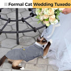 DENTRUN Cat Tuxedo Outfit, Sphynx Cat Costume Formal Suit - Image 7