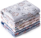 1 Pack 3 Blankets Super Soft Fluffy Premium Fleece Pet Blanket Flannel Paw by CADONO