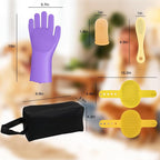 7PCS Dog Bath Brush | Pet Grooming Gloves | Storage Bag | Soothing Massage - Image 8