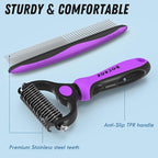 Pet Grooming Brush and Metal Comb Combo - Image 6