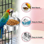 ToLanbbt 4 Pcs Stainless Steel Bird Food Bowls Bird Water Bowls - Image 4