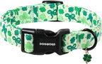 DOGWONG St Patrick's Day Dog Collar-Cute Green Clovers Dog Collar, Adjustable by DOGWONG