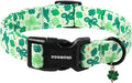 DOGWONG St Patrick's Day Dog Collar-Cute Green Clovers Dog Collar, Adjustable by DOGWONG