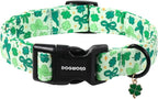 DOGWONG St Patrick's Day Dog Collar-Cute Green Clovers Dog Collar, Adjustable by DOGWONG