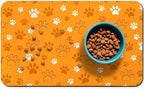 Dog Food Mat, Absorbent Water Bowl Mats Cat Pet Feeding Placemats Orange 17 * by Zoeeya