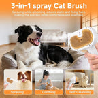 Pet Steam Brush for Dog & Cat – shower bath brush – Steam for Shedding & - Image 2