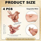 Moxweyeni 4 Pcs Mini Bird Shape Copper Bath Disk Ornaments Copper Bird Bath - Image 2