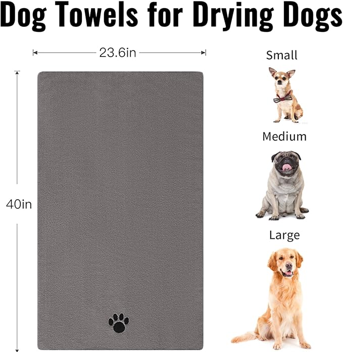 3 Pack Microfiber Dog Towels for Drying Dogs, Super Absorbent and Soft Pet - Image 3