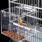 No Mess Bird Feeder for Cage, Automatic Acrylic Bird Feeder Seed Catcher Tray by Xxmbbjy