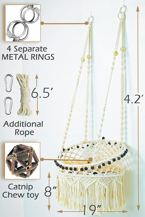 KARCEEY Macrame Cat Hammock - Image 5