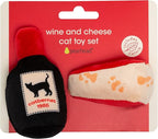 Pearhead Pet Cheese & Wine Cat Toys Set of 2 – Plush Catnip Toys - Image 10