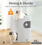 Made4Pets Cat House for Indoor Use, 2-Storey Cube Bed Cave, Covered Hideaway - Image 5
