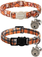 Lionet Paws 2pcs Pack Halloween Cat Collar, Cute Adjustable Cat Kitten Collar by lionetpaws