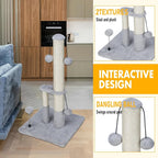 Dimaka Tall Cat Scratching Post, Double Lower Posts Extra Stable Cat Post Tree - Image 7