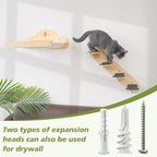 Wall Mounted Cat Hammock with 3 Climbing Steps, Pine Wood Cat Climbing Shelves - Image 5