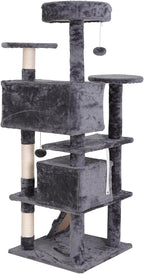 54-inch Cat Tree with Sisal-Covered Scratching Posts, Sturdy Standing Cat Tower - Image 9