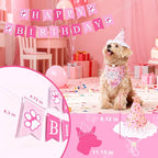 Dog Birthday Party Decorations, Adjustable Dog Bandana Set - Image 3