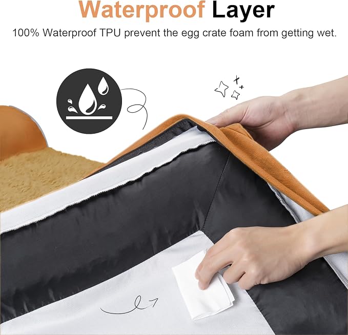 Large Dog Bed Orthopedic Washable: Beds Bolster XL Bed Medium Large Dogs Egg - Image 4