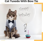 DENTRUN Cat Tuxedo Outfit, Sphynx Cat Costume Formal Suit - Image 2