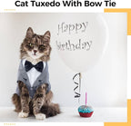 DENTRUN Cat Tuxedo Outfit, Sphynx Cat Costume Formal Suit - Image 2
