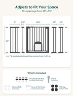 Babelio Baby Gate with Cat Door, CatPrivilege Ⅲ, Extra Wide 29-55" Cat Gate - Image 4